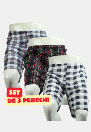 Set de 3 perechi, Short de pijama bărbați, bumbac