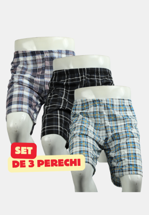 Set de 3 perechi, Short de pijama bărbați, bumbac