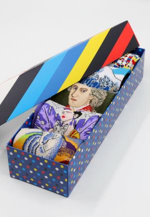 Set 5 Perechi Șosete Bărbați Serena – Multicolore, cu Imprimeuri Vesele, în Cutie Cadou