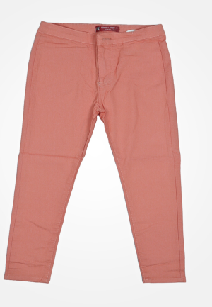 Blugi damă skinny talie înaltă – material elastic, subțire, portocaliu