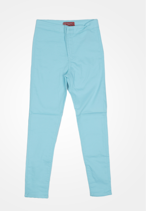 Blugi damă skinny talie înaltă – material elastic, subțire, blue