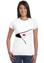 Tricou damă alb din bumbac 100% cu imprimeu grafic – model casual