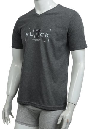Tricou bărbați cu imprimeu BLACK – croială lejeră