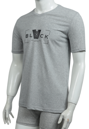 Tricou bărbați cu imprimeu BLACK – croială lejeră