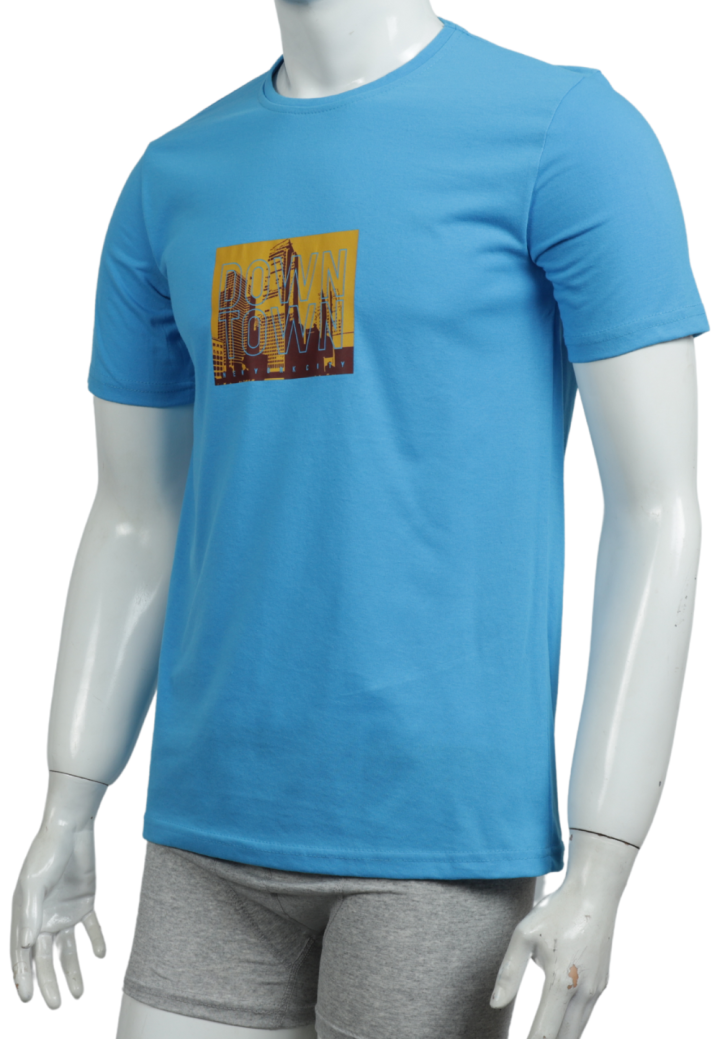 Tricou bărbați cu imprimeu DOWNTOWN – croială lejeră
