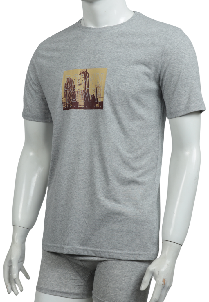 Tricou bărbați cu imprimeu DOWNTOWN – croială lejeră