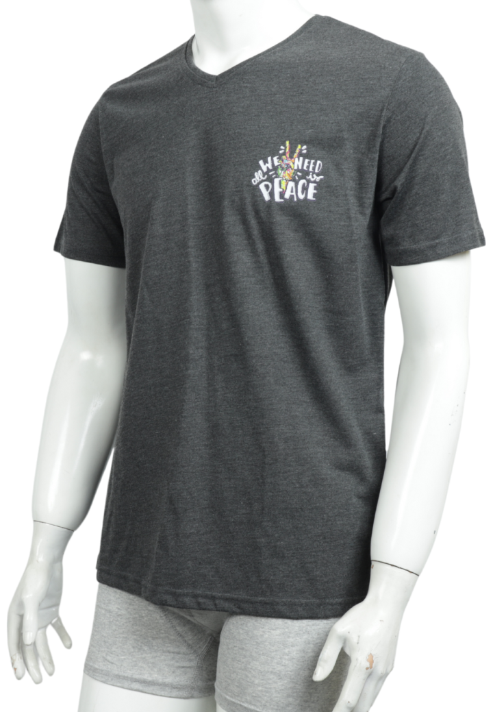Tricou bărbați cu imprimeu peace – croială lejeră