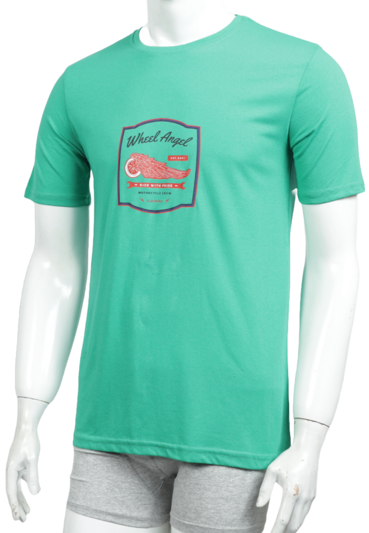 Tricou bărbați cu imprimeu WHEEL ANGEL – croială lejeră
