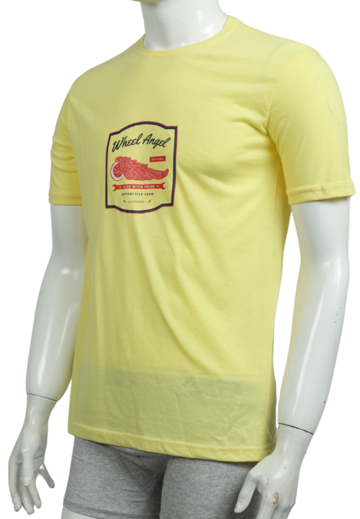 Tricou bărbați cu imprimeu WHEEL ANGEL – croială lejeră