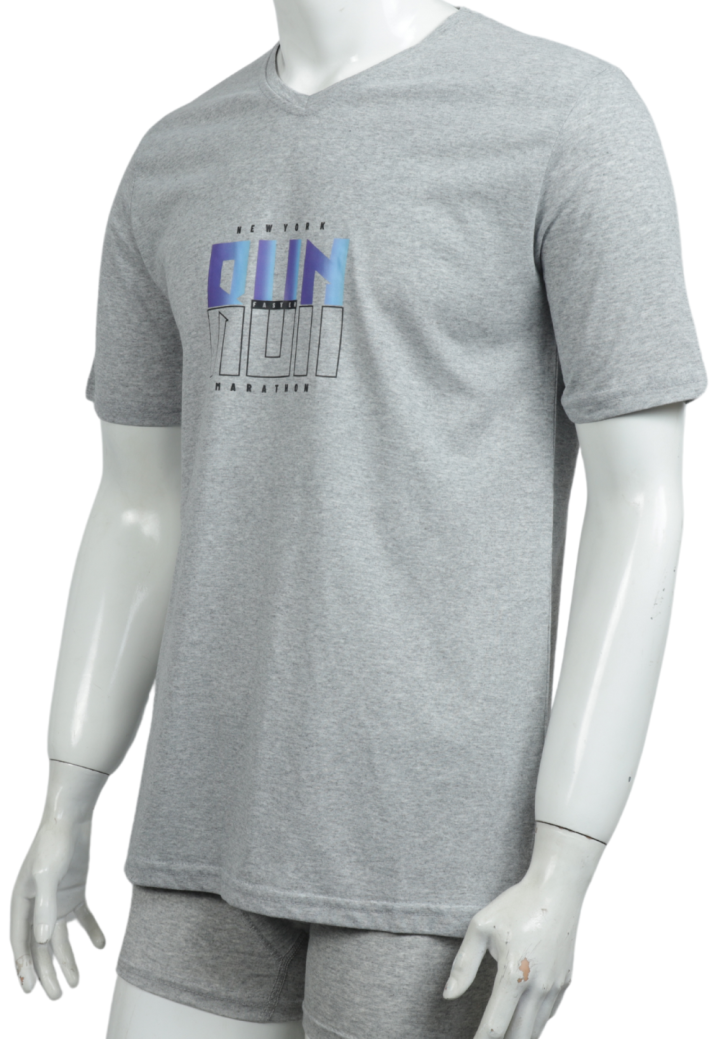 Tricou bărbați cu imprimeu RUN– croială lejeră