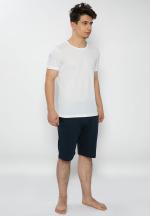 Pijama bărbați alb-bleumarin – bumbac & modal