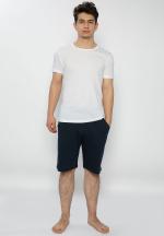 Pijama bărbați alb-bleumarin – bumbac & modal