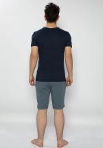 Pijama bărbați bleumarin-albastru – bumbac & modal