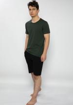 Pijama bărbați kaki-negru – bumbac & modal