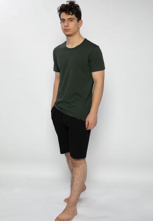 Pijama bărbați kaki-negru – bumbac & modal