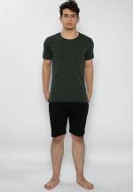 Pijama bărbați kaki-negru – bumbac & modal