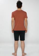 Pijama bărbați maro-negru – bumbac & modal