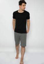 Pijama bărbați negru-gri – bumbac & modal