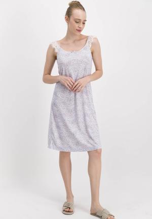 Rochie damă Arnetta alb-albastru cu imprimeu floral
