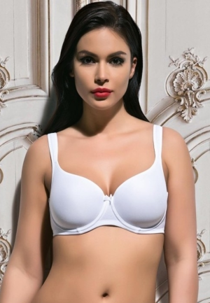 Sutien dama Bella Donna cu burete, bretele nedetașabile, culoare alb