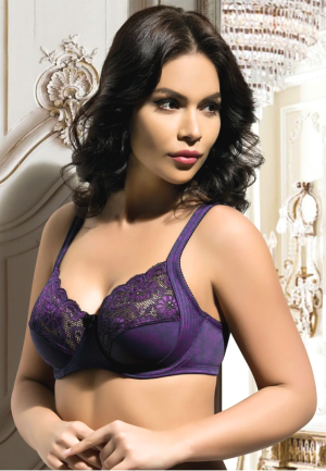 Sutien dama Bella Donna cu dantelă, fără burete, culoare mov