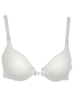 Sutien damă cu prindere frontală, burete si push up, culoare alb