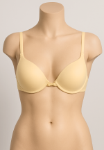 Sutien damă cu prindere frontală, burete si push up, culoare bej
