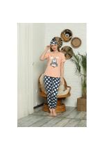 Pijama pentru Dama cu Imprimeu Foca - Set de Primăvară, maneca scurta si pantaloni lungi