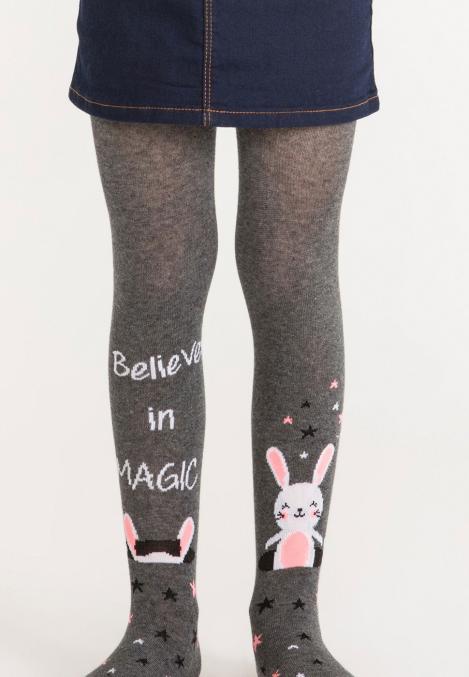 Ciorapi cu Chilot - Pretty Magic Bunny - Gri Melanj