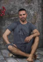 Pijama bărbați din bumbac – tricou cu imprimeu "SURF THE WAVE" - Gri
