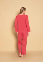 Pijama damă cu mânecă lungă și pantaloni lungi asortați, imprimeu ,,Shine''