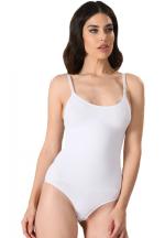 Body modelator dama, material elastic si respirabil de culoare alb