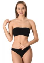 Bustiera dama elastica fara bretele, cu pad-uri, material lejer si elastic, culoare negru