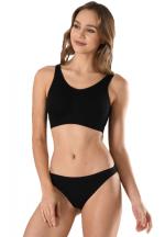 Bustiera dama elastica cu bretele groase, material lejer si elastic, culoare negru