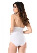 Corset damă modelator cu bandă de silicon si talie înaltă, culoare ALB