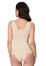 Maiou dama modelator in talie cu bretele late, material moale, culoare bej
