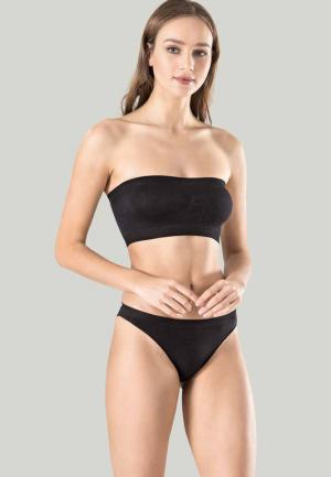 Bustiera dama elastica fara bretele, material lejer si elastic, culoare negru