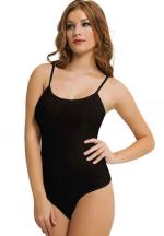 Body dama cu bretele subtiri, material bumbac, negru