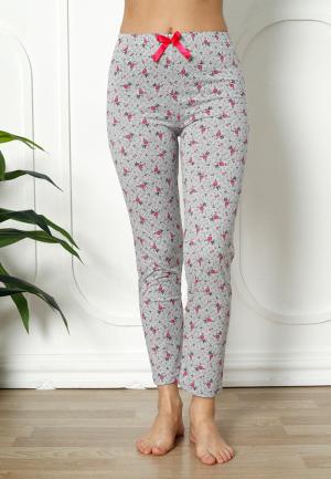 Pantaloni de pijama damă din bumbac cu imprimeu floral