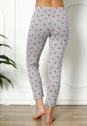 Pantaloni de pijama damă din bumbac cu imprimeu floral