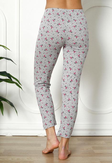 Pantaloni Damă Pijama Serena - Model cu Flori