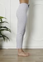 Pantaloni de pijama damă din bumbac, imprimeu floral, mov