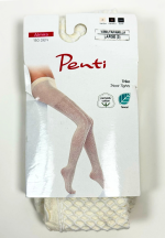 Dres damă Penti 150 DEN ,,Almira''- cu model croșetat, culoare vanilie