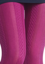 Dres damă Penti 60 DEN ,,Gilda''- cu model croșetat, culoare magenta