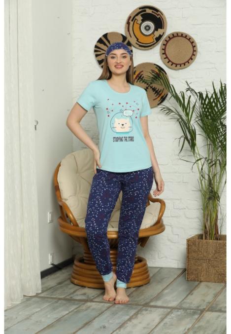 Pijama pentru Dama cu Imprimeu Stars - Set de Primăvară