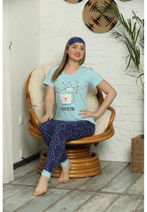 Pijama pentru Dama cu Imprimeu Stars - Set de Primăvară