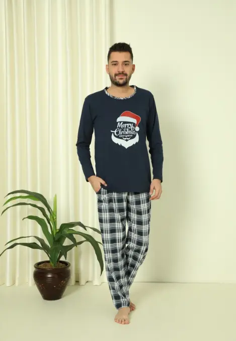 Pijama Bărbați Tematică Crăciun, Mâneca Lungă, Pantaloni Lungi