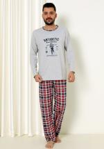 Pijama Bărbat - Antarctic, Gri, maneca lunga si pantaloni lungi