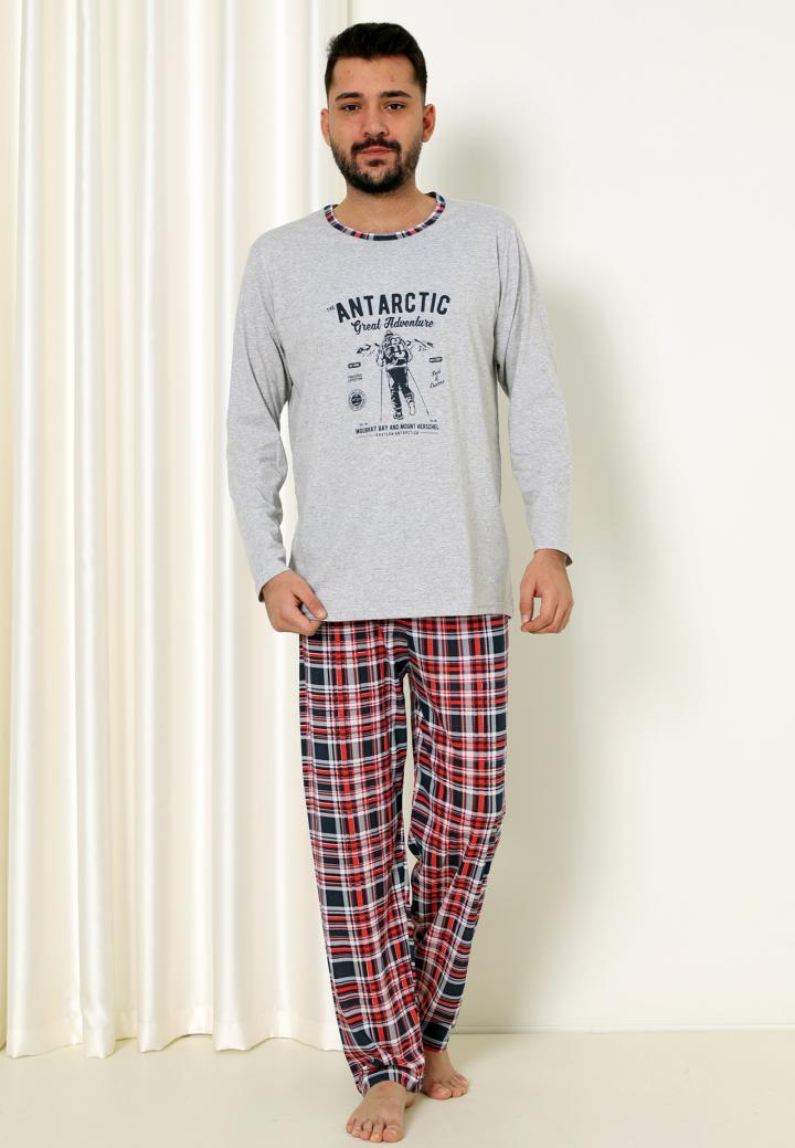 Pijama Bărbat - Antarctic, Gri, maneca lunga si pantaloni lungi