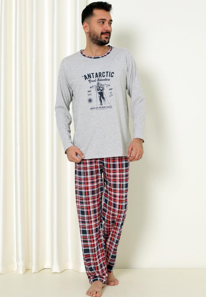 Pijama Bărbat - Antarctic, Gri, maneca lunga si pantaloni lungi
